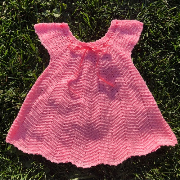 Hand Crafted Other - Handmade Crochet Baby Pink Dress